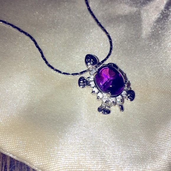 Genuine Amethyst and Diamond Necklace - Picture 3 of 7